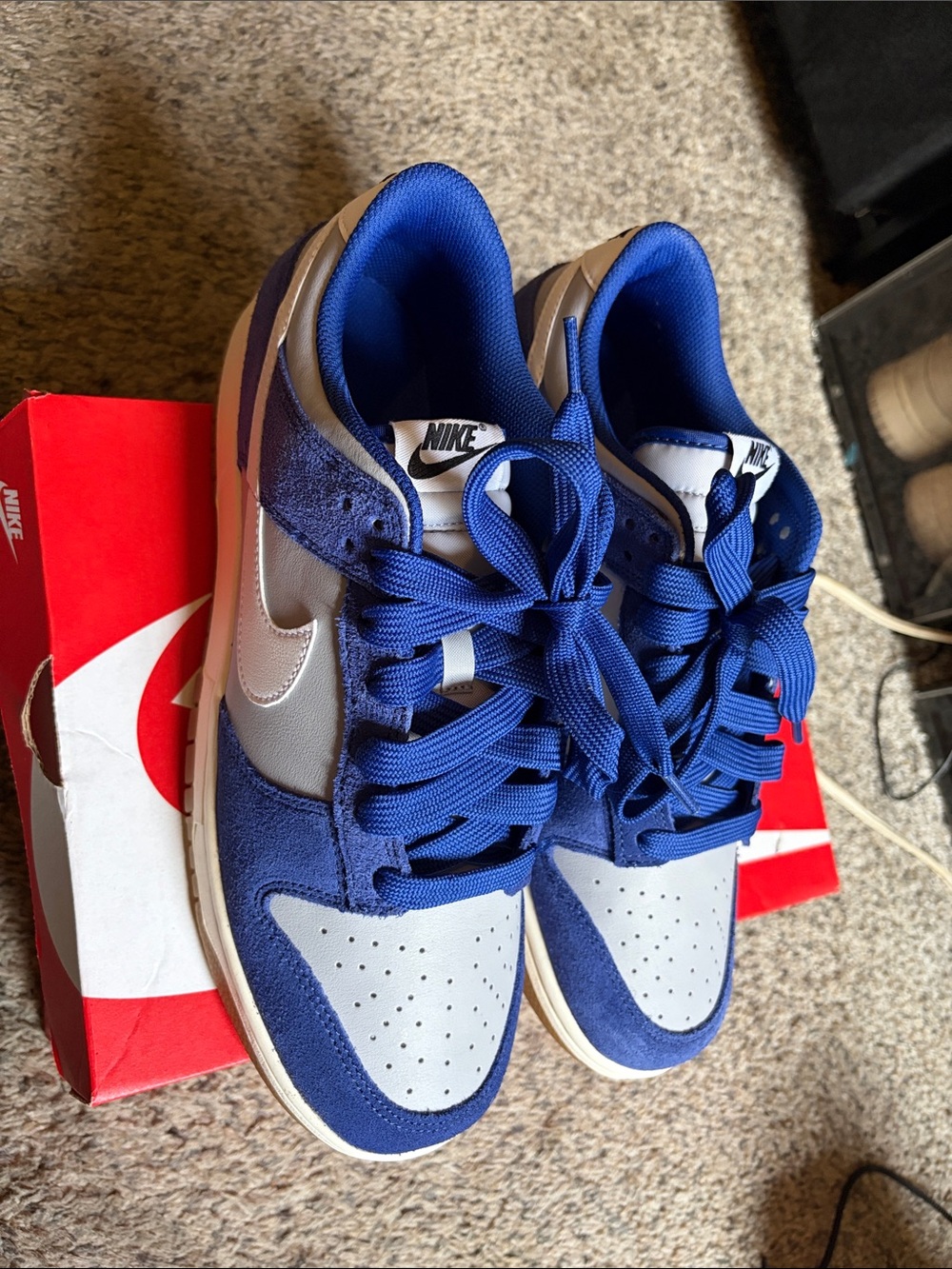 Nike Men’s Low-Top Sneakers in Royal Blue and Light Gray